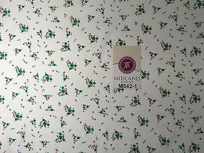 Ditsy Floral Printed on white Super Soft Polycotton Fabric 45" Wide M542 Mtex - Midland Textiles & Fabric