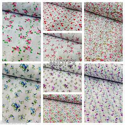Vintage  floral ditsy Shabby Chic poly cotton printed fabric 44' Wide M341 Mtex - Midland Textiles & Fabric