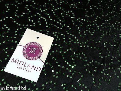Black Velvet with sequins fabric 58'wide per metre Red-Blue-Green-Pink M15 Mtex - Midland Textiles & Fabric