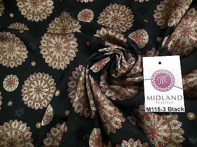 Burnout Satin Chiffon Mandalas Printed Dress Fabric 58' M115 Mtex - Midland Textiles & Fabric
