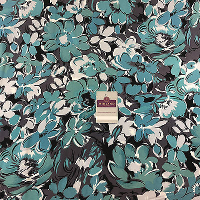 Artistic Floral Abstract printed viscose twill dress fabric 58" wide M697 Mtex - Midland Textiles & Fabric