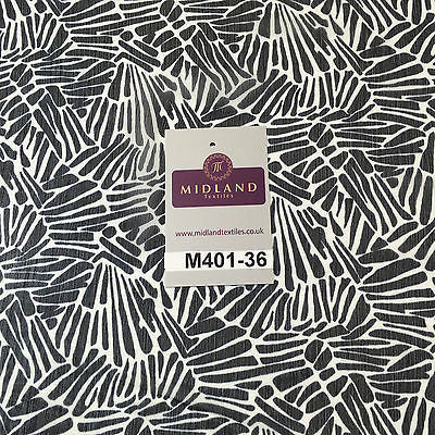 Navy and White Chiffon Youryu High Street Printed Dress Fabric 58' M401-36 Mtex - Midland Textiles & Fabric
