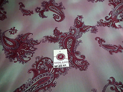 Pink Paisley Printed chiffon Dress fabric 45' M145-41 Mtex - Midland Textiles & Fabric