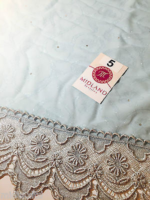 Vintage floral Uragiri scalloped edging dress fabric with clear stones M188 Mtex - Midland Textiles & Fabric