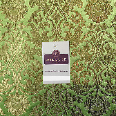 Indian Floral gold metallic banarsi brocade faux silk fabric 44' Wide M692 - Midland Textiles & Fabric