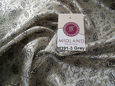 Indian Embroided Floral Metallic Banarsi Brocade Fabric 44' M391 Mtex - Midland Textiles & Fabric