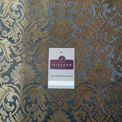 Indian Floral gold metallic banarsi brocade faux silk fabric 44" Wide M692 - Midland Textiles & Fabric