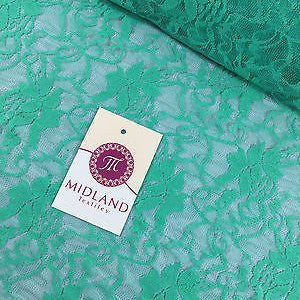 Stretch Floral Lace Semi Transparent Dress Fabric 55" Wide M186-19 Mtex - Midland Textiles & Fabric