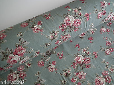 Vintage Rose Floral Print Shabby Chic, 100% Crafting Cotton 45 ' Wide - M28 Mtex - Midland Textiles & Fabric
