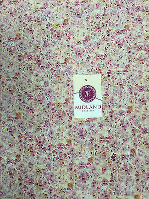 Pink floral Ditsy Crepe Chiffon High street Printed Fabric 58" M401-33 Mtex - Midland Textiles & Fabric