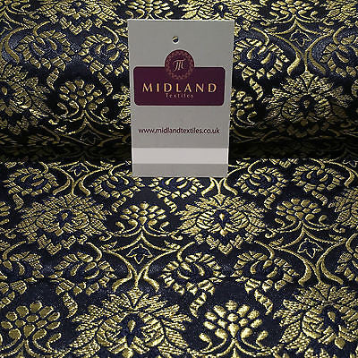 Indian Banarsi Gold Floral Faux Silk Brocade Fabric 44 ' M711 Mtex - Midland Textiles & Fabric