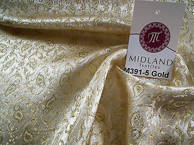 Indian Embroided Floral Metallic Banarsi Brocade Fabric 44' M391 Mtex - Midland Textiles & Fabric