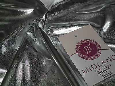 Metallic Shiny Stretchy foil Polyester Nylon Spandex Mix 58" Wide M100 Mtex - Midland Textiles & Fabric