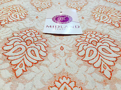 Indian Banarsi Floral Ornamental Motif Woven Brocade fabric 44' M242 Mtex - Midland Textiles & Fabric
