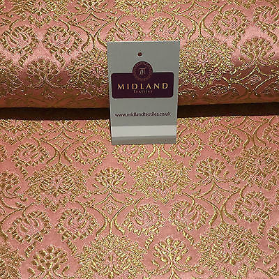 Indian Banarsi Gold Floral Faux Silk Brocade Fabric 44 ' M711 Mtex - Midland Textiles & Fabric