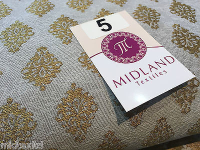 Indian Gold paisley flower banarsi metallic brocade fabric 44' M390 Mtex - Midland Textiles & Fabric