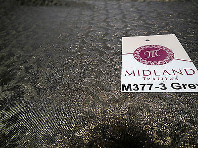 Indian  Floral Gold Metallic faux silk banarsi Brocade 44' Wide M377 - Midland Textiles & Fabric