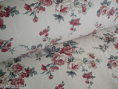 Vintage Rose Floral Print Shabby Chic, 100% Crafting Cotton 45 ' Wide - M28 Mtex - Midland Textiles & Fabric