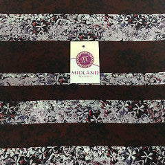 Burgundy and Lilac striped floral Dull Moss Crepe High Street Fabric 58" M401-11 - Midland Textiles & Fabric