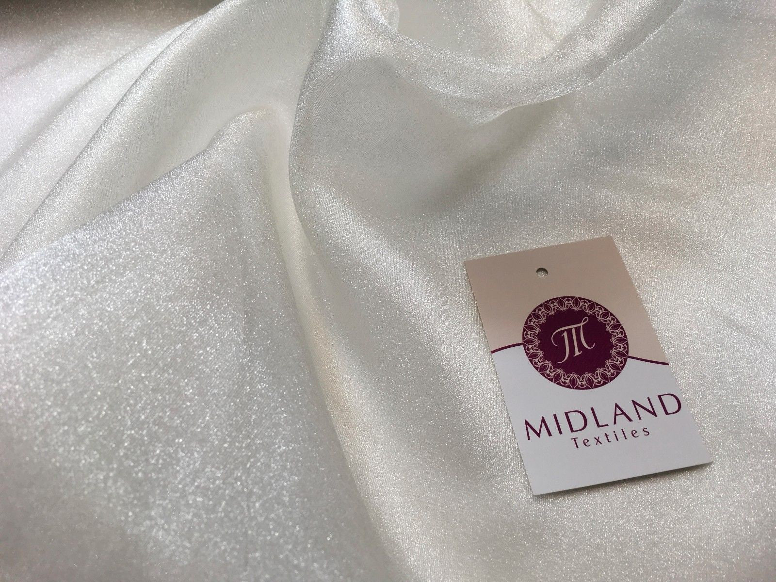 CRYSTAL ORGANZA WEDDING BRIDAL DANCE VEIL DRESS FABRIC MATERIAL 45' WIDE M111 - Midland Textiles & Fabric