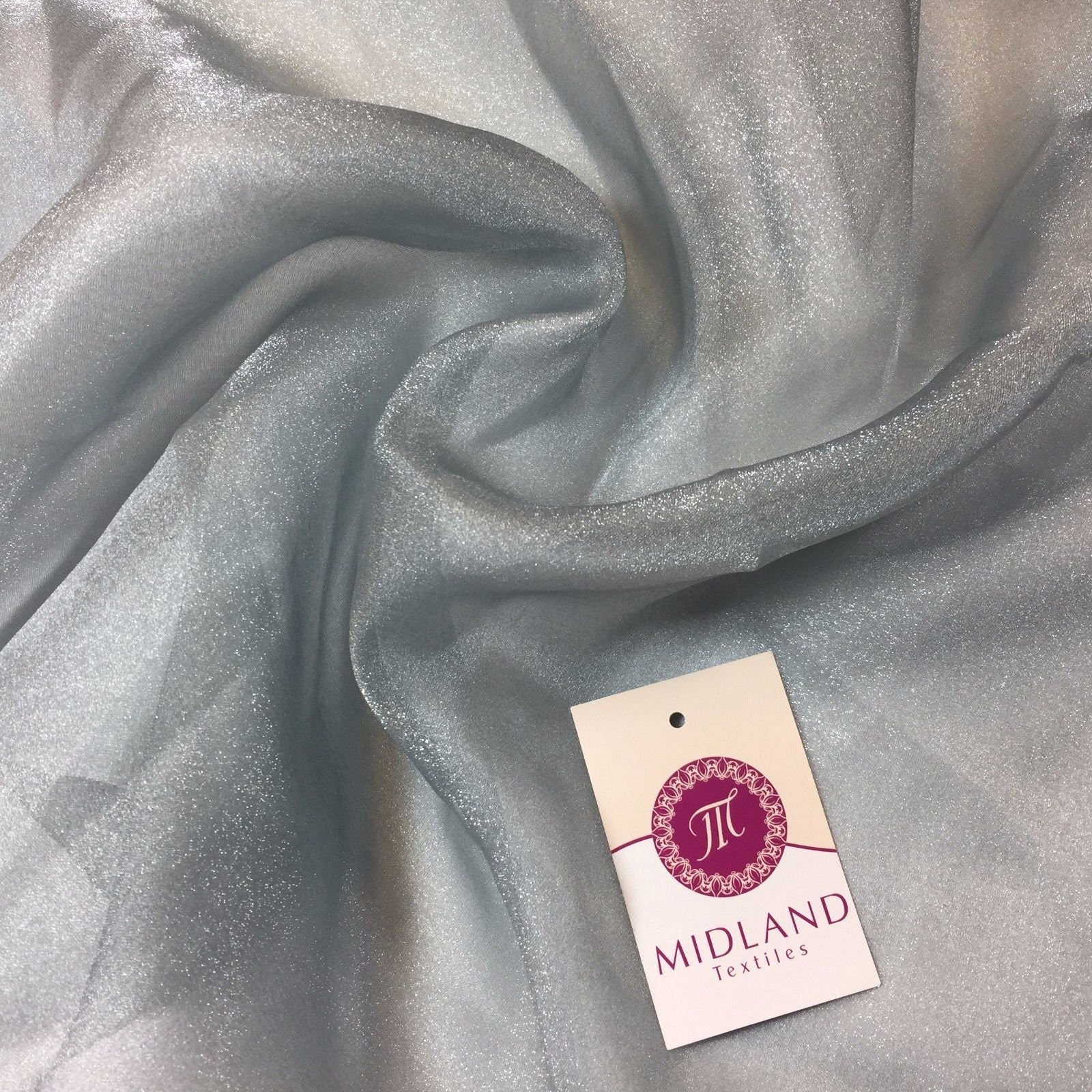 CRYSTAL ORGANZA WEDDING BRIDAL DANCE VEIL DRESS FABRIC MATERIAL 45' WIDE M111 - Midland Textiles & Fabric