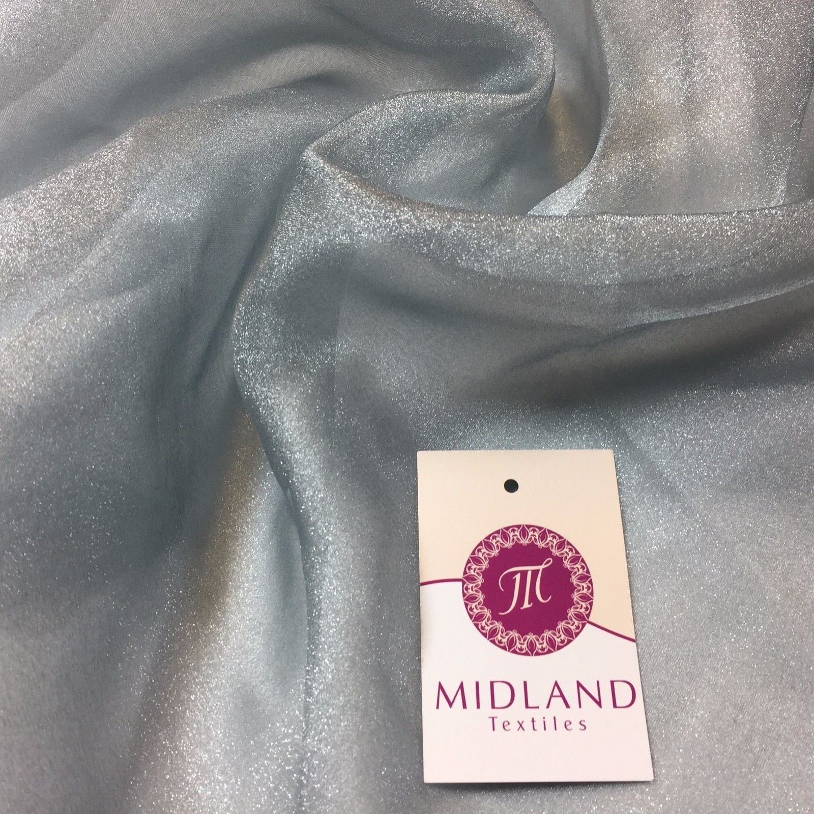 CRYSTAL ORGANZA WEDDING BRIDAL DANCE VEIL DRESS FABRIC MATERIAL 45' WIDE M111 - Midland Textiles & Fabric