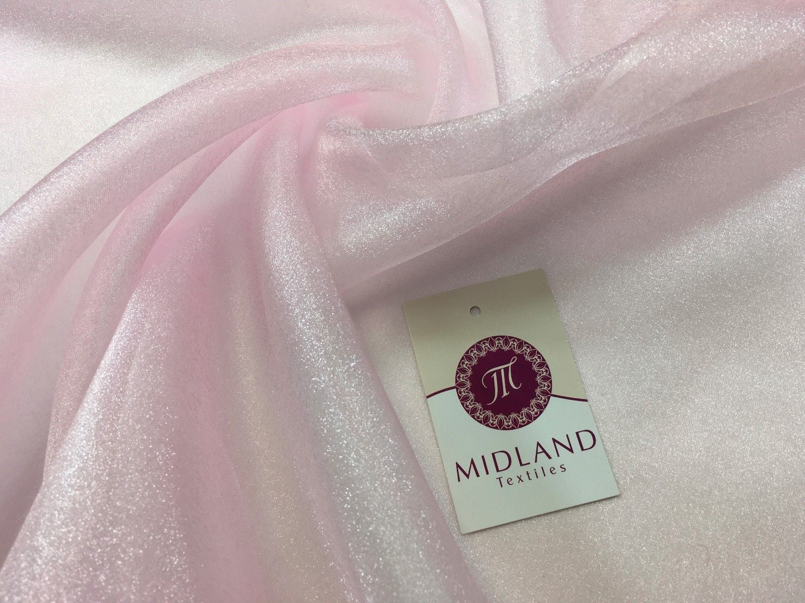 CRYSTAL ORGANZA WEDDING BRIDAL DANCE VEIL DRESS FABRIC MATERIAL 45' WIDE M111 - Midland Textiles & Fabric