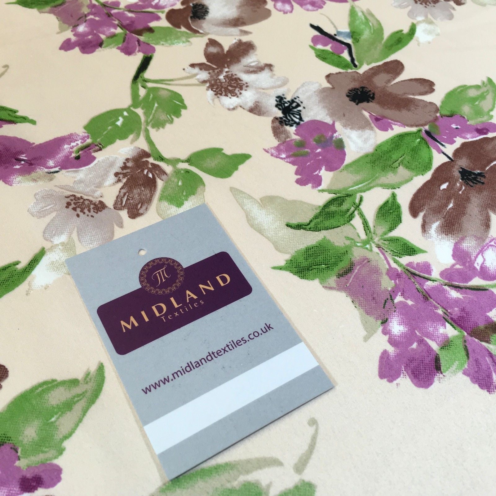 Silky Smooth Floral Satin Dress, Scarf fabric 58' Wide M727 Mtex - Midland Textiles & Fabric