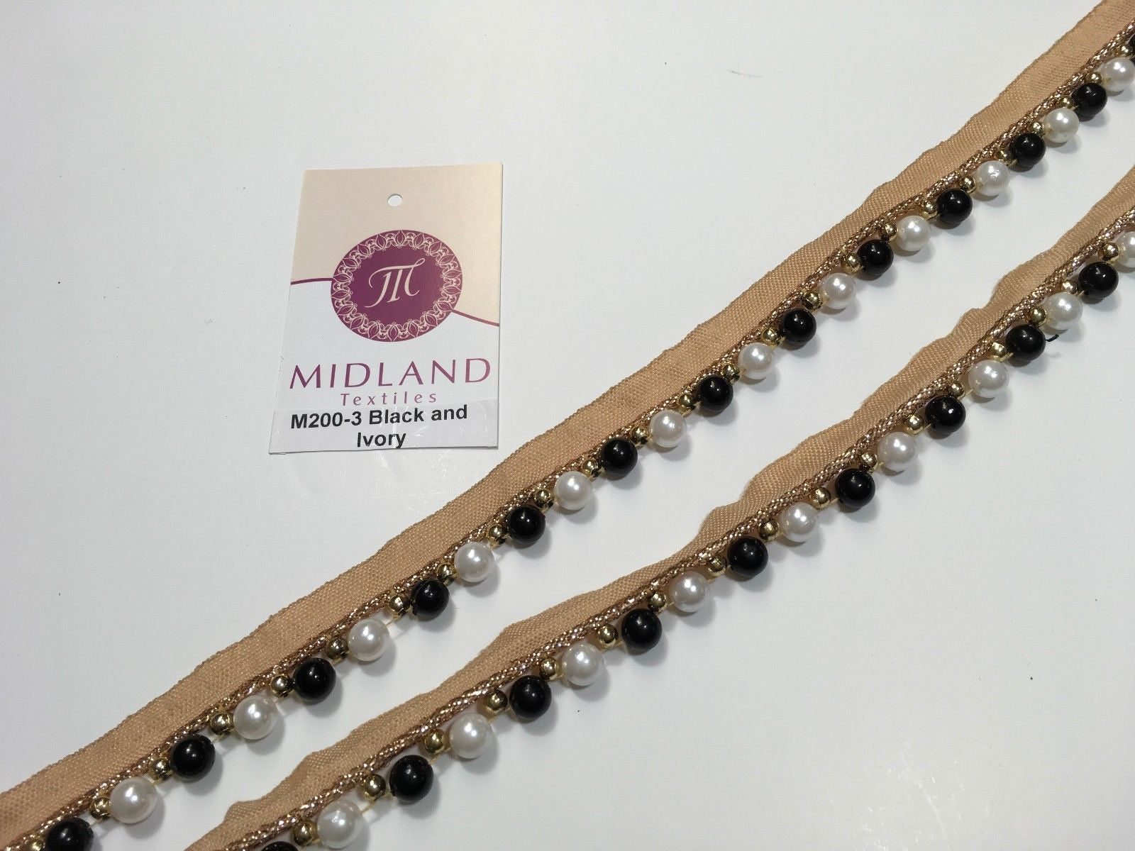 Realizzazione, bordatura e passamaneria di nastri con perline vintage M200  Mtex - Midland Textiles