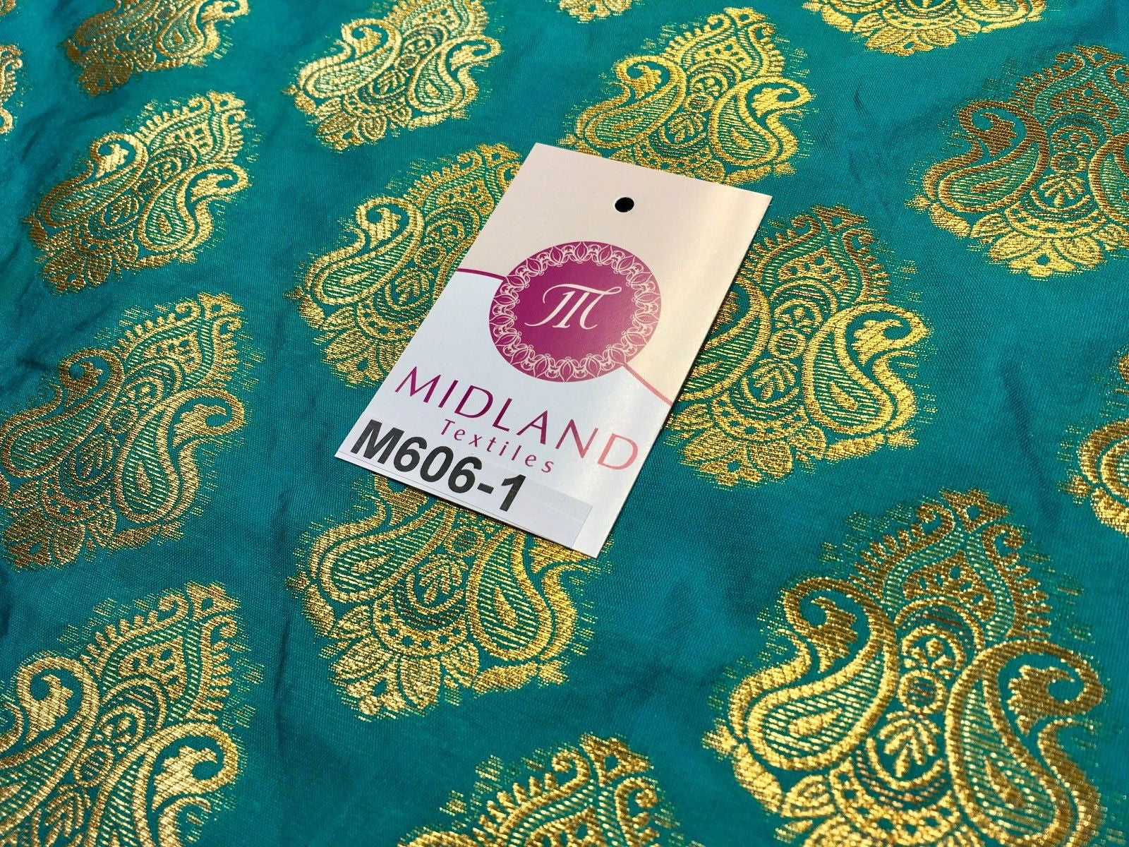 Indian Paisley Ornamental Metallic faux silk banarsi Brocade 44' Wide M606 - Midland Textiles & Fabric