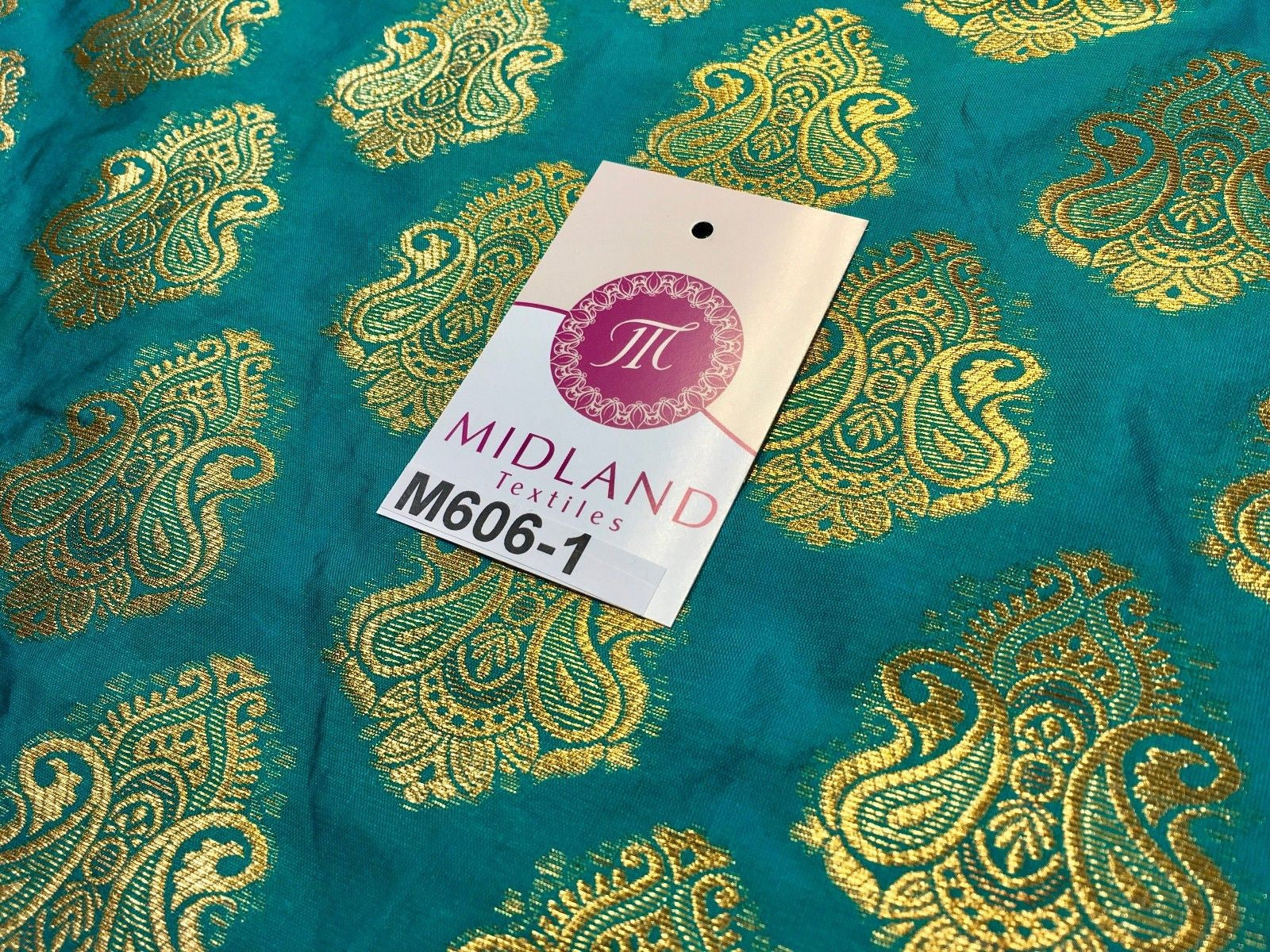 Indian Paisley Ornamental Metallic faux silk banarsi Brocade 44" Wide M606 - Midland Textiles & Fabric