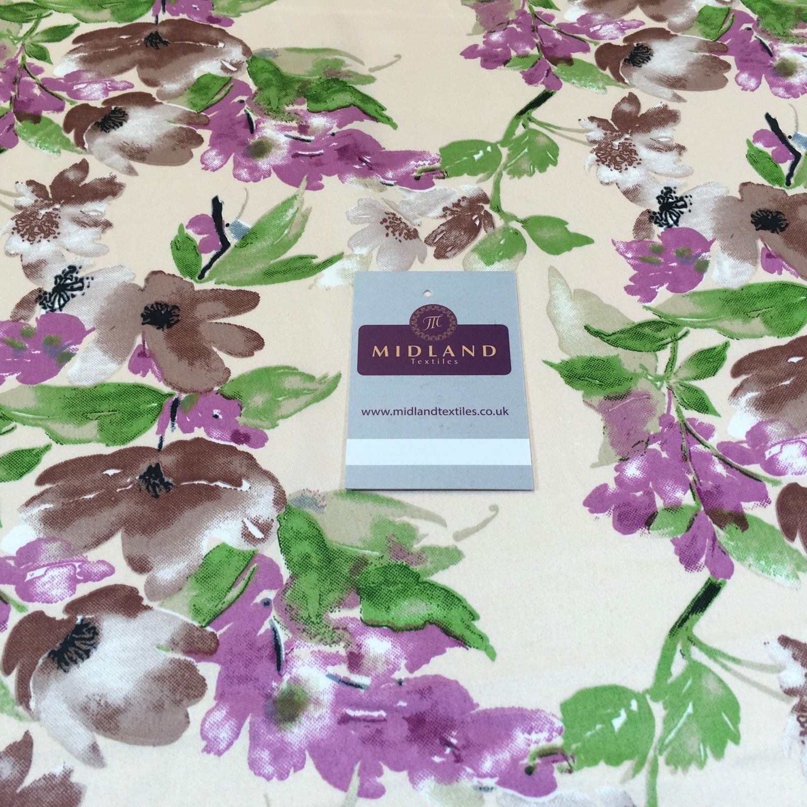 Silky Smooth Floral Satin Dress, Scarf fabric 58' Wide M727 Mtex - Midland Textiles & Fabric