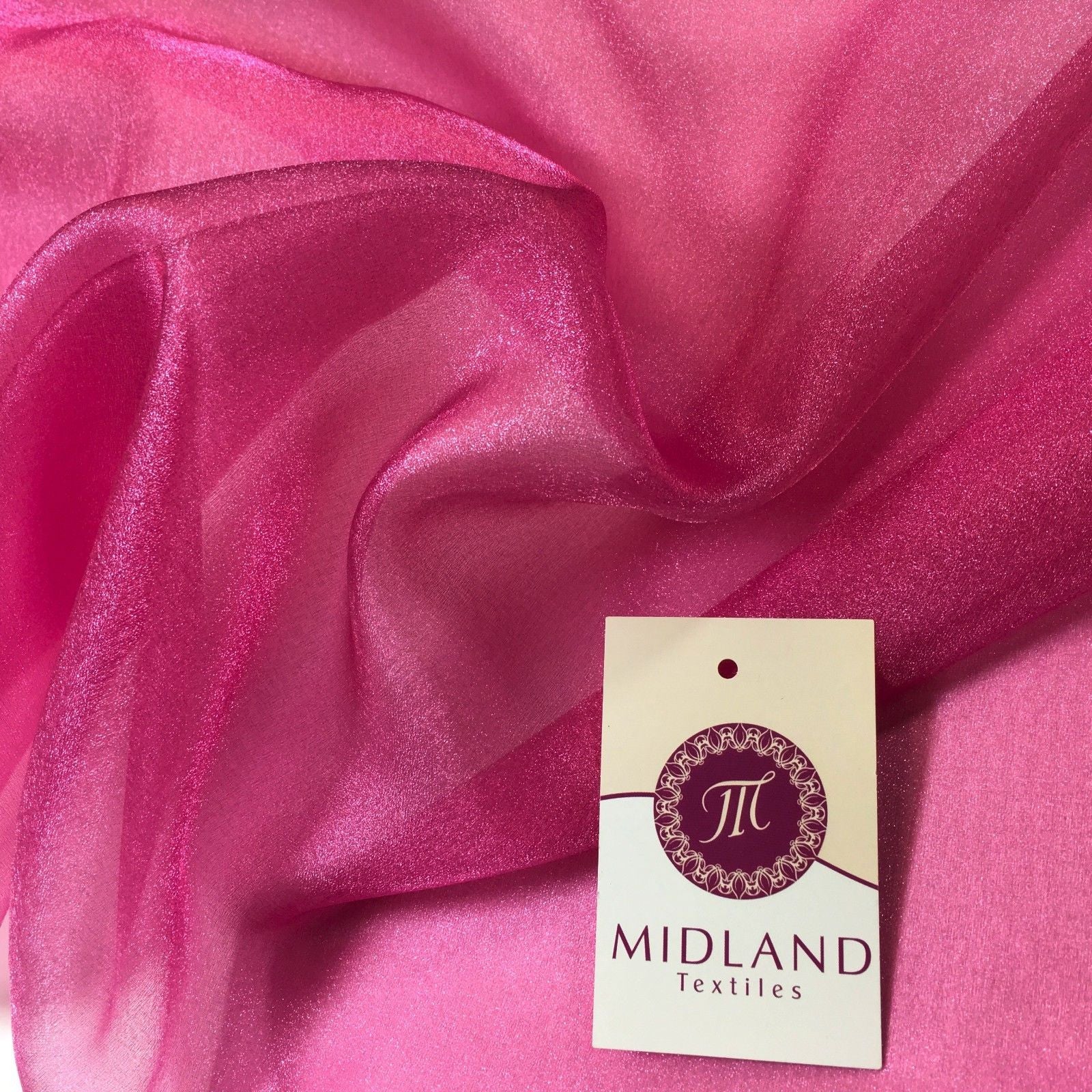 CRYSTAL ORGANZA WEDDING BRIDAL DANCE VEIL DRESS FABRIC MATERIAL 45' WIDE M111 - Midland Textiles & Fabric