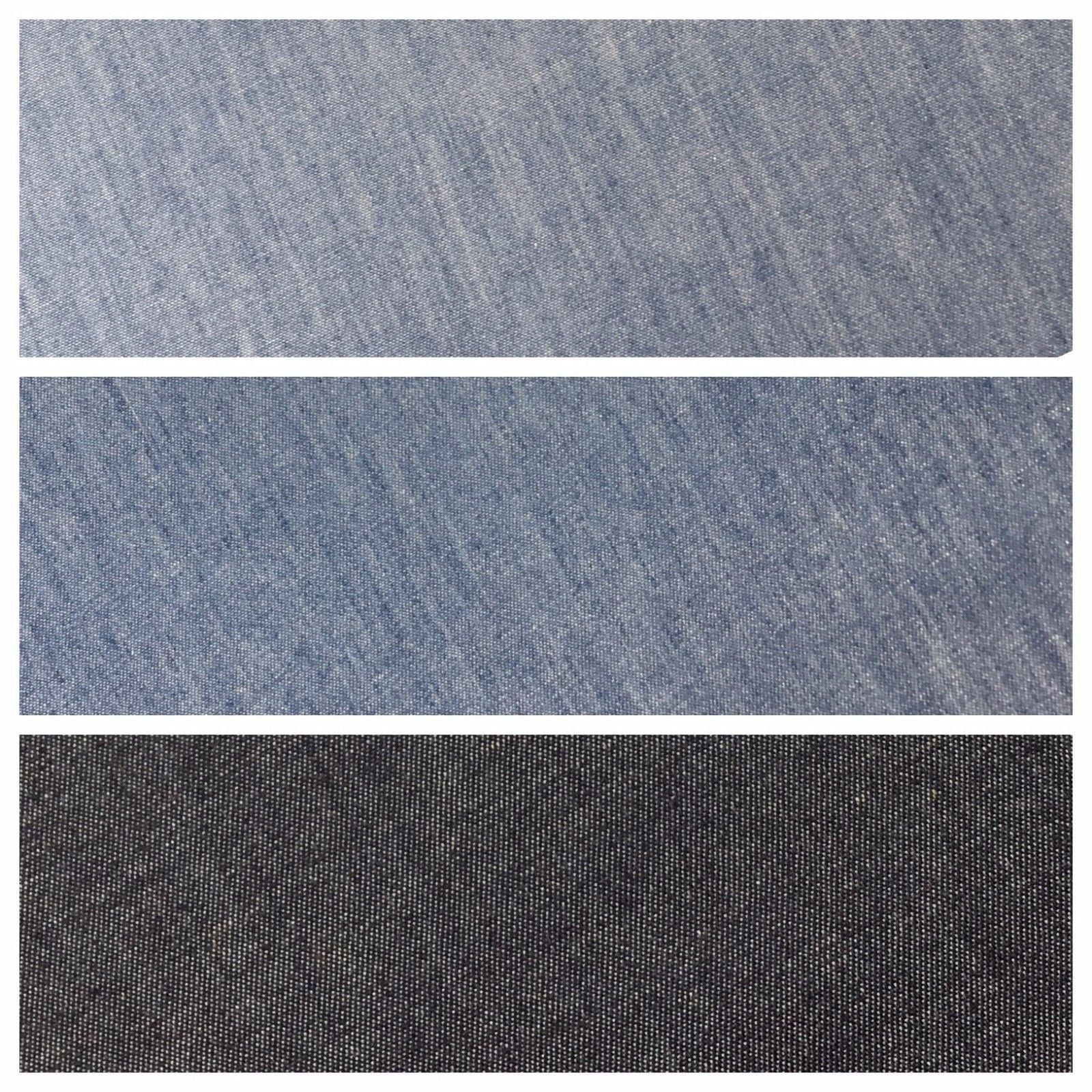 4oz Washed Denim Light-medium-dark blue 100% Cotton Fabric 146cm wide  M615 Mtex - Midland Textiles & Fabric