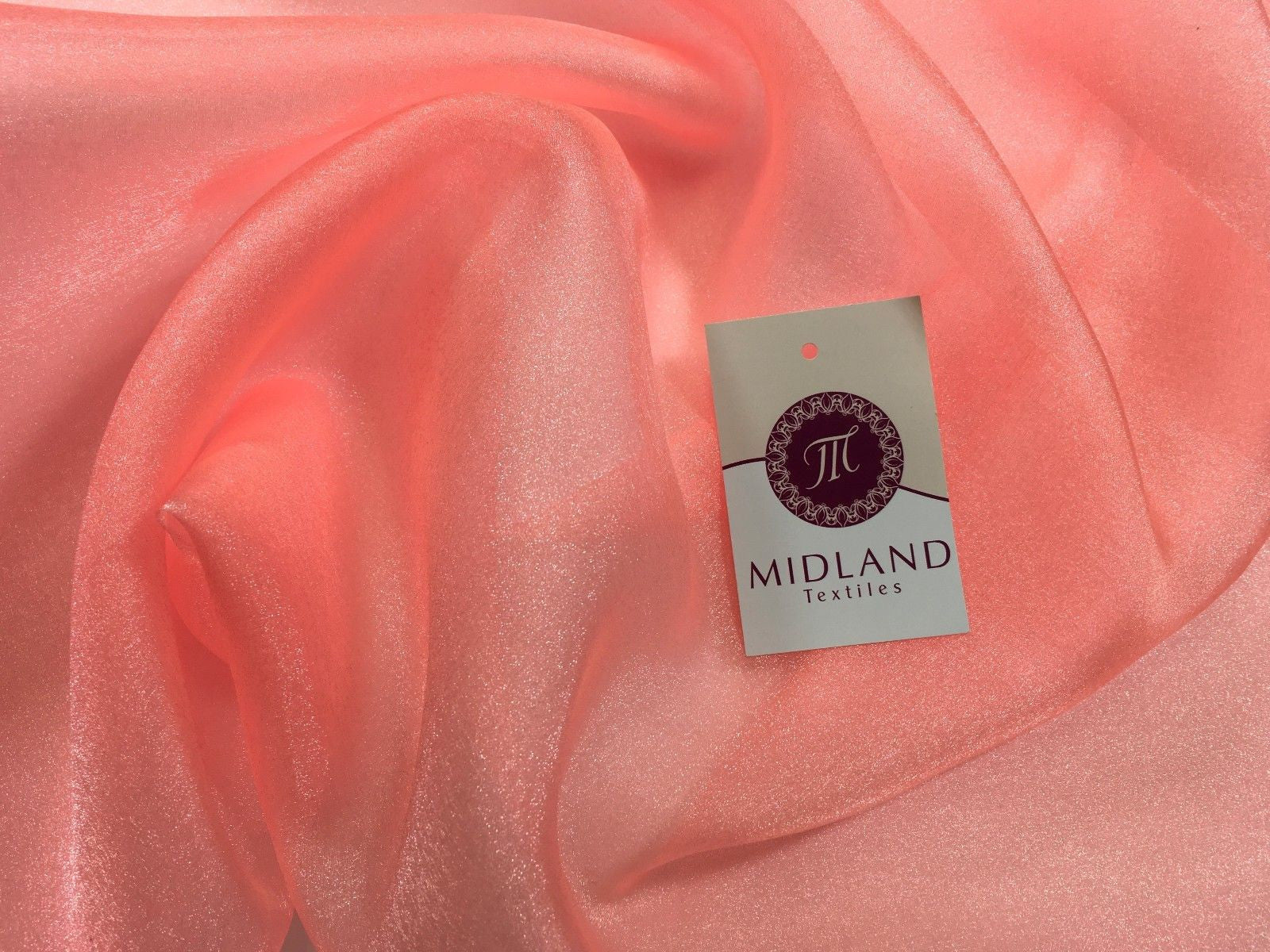 CRYSTAL ORGANZA WEDDING BRIDAL DANCE VEIL DRESS FABRIC MATERIAL 45' WIDE M111 - Midland Textiles & Fabric