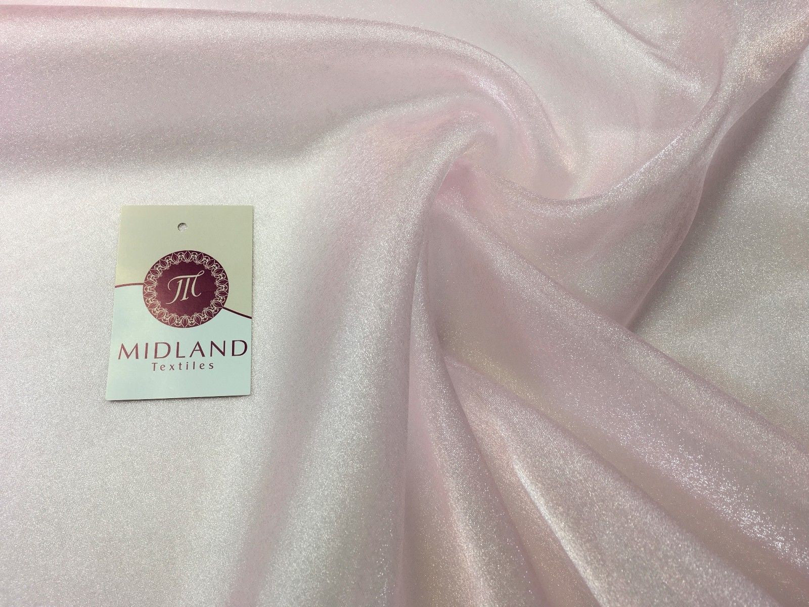 CRYSTAL ORGANZA WEDDING BRIDAL DANCE VEIL DRESS FABRIC MATERIAL 45' WIDE M111 - Midland Textiles & Fabric