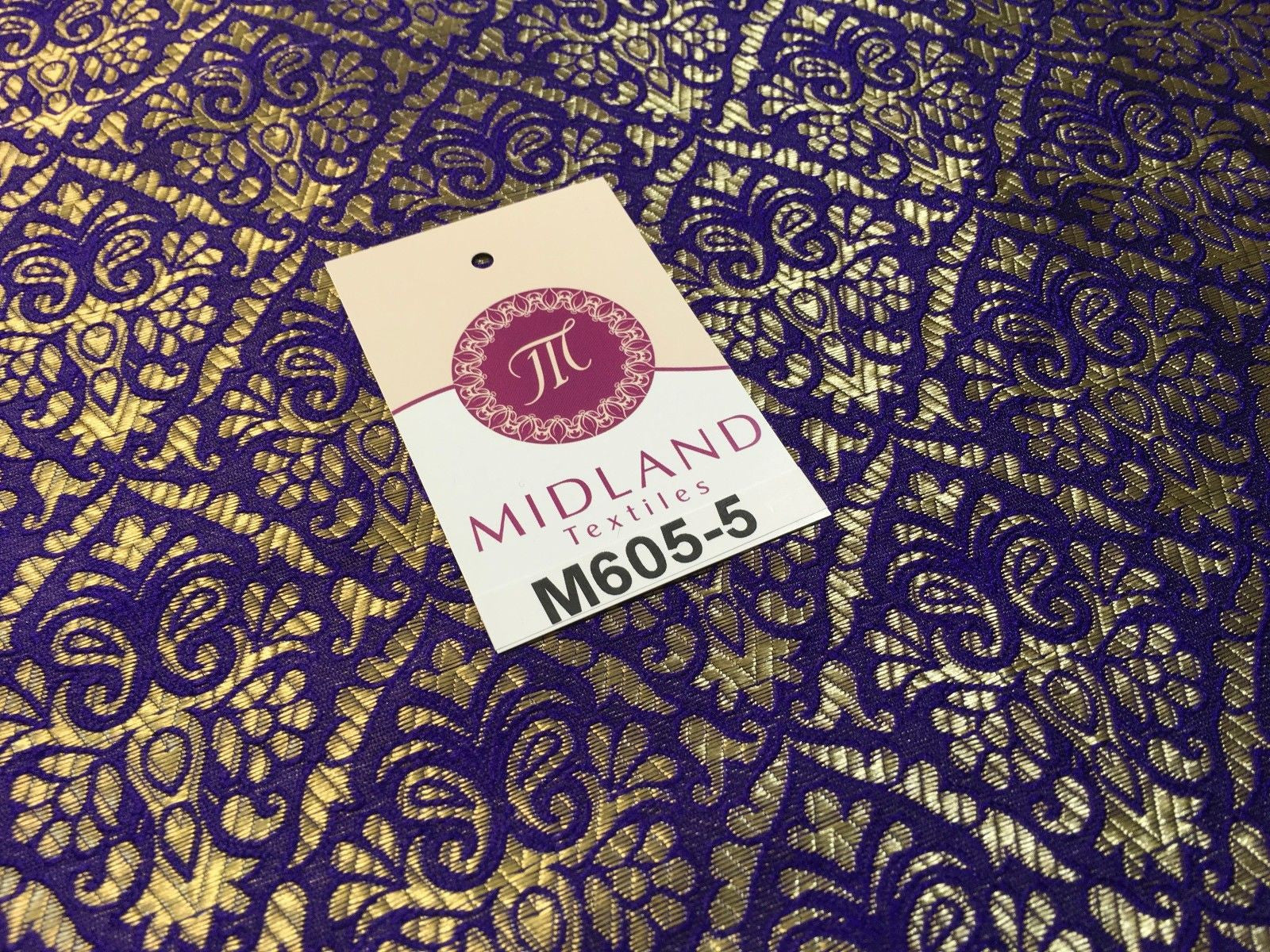Indian Metallic Ornamental Jacquard faux silk banarsi Brocade 44" Wide M605 - Midland Textiles & Fabric