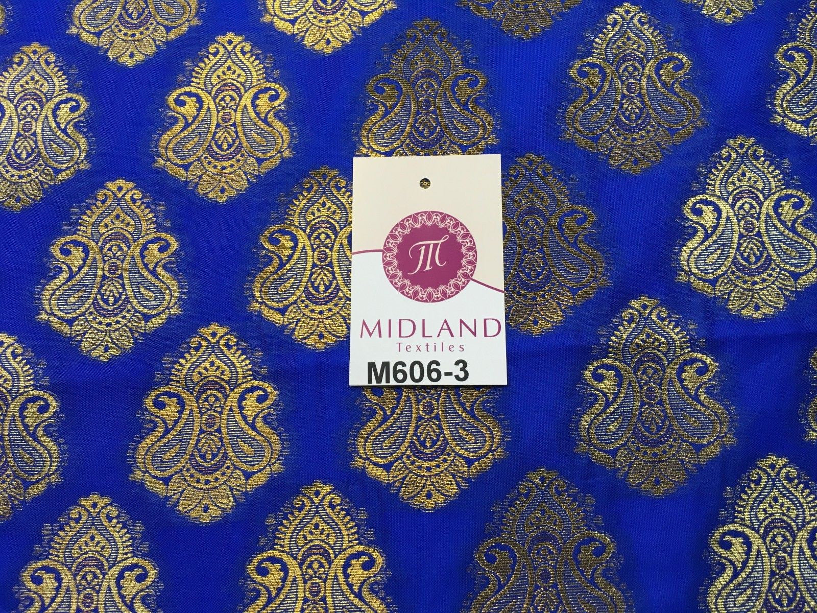Indian Paisley Ornamental Metallic faux silk banarsi Brocade 44' Wide M606 - Midland Textiles & Fabric