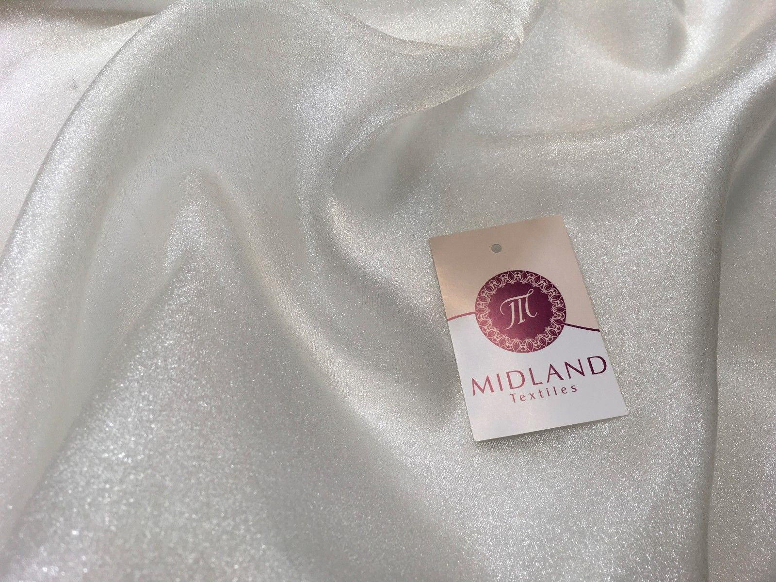CRYSTAL ORGANZA WEDDING BRIDAL DANCE VEIL DRESS FABRIC MATERIAL 45' WIDE M111 - Midland Textiles & Fabric