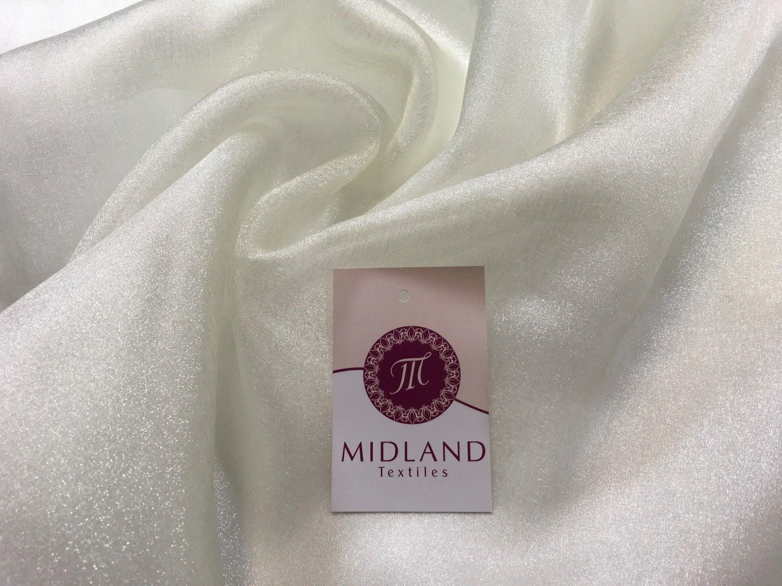 CRYSTAL ORGANZA WEDDING BRIDAL DANCE VEIL DRESS FABRIC MATERIAL 45' WIDE M111 - Midland Textiles & Fabric