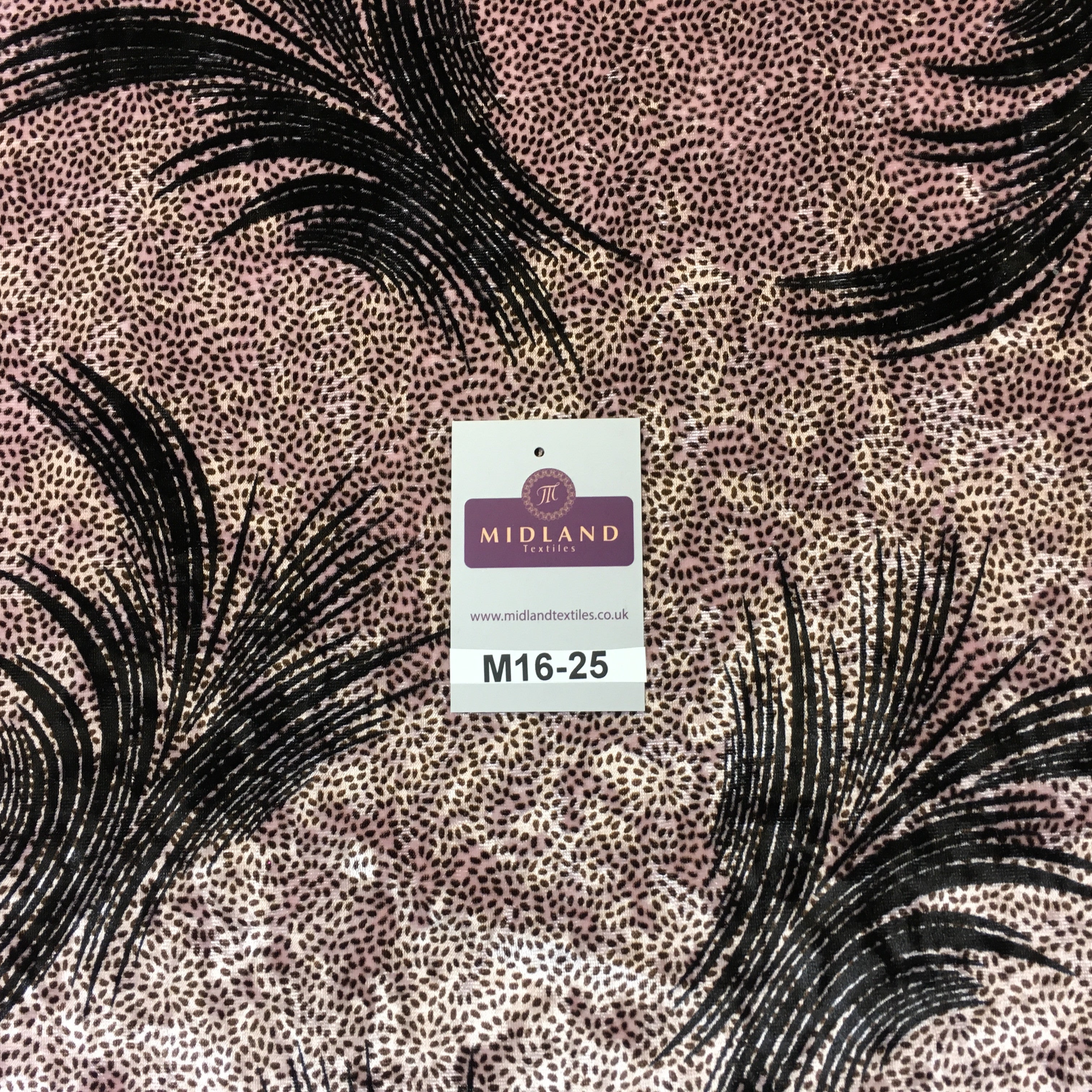 Rose Pink feathery Plant Velvet one way stretch dress fabric 58' wide M16-25 - Midland Textiles & Fabric