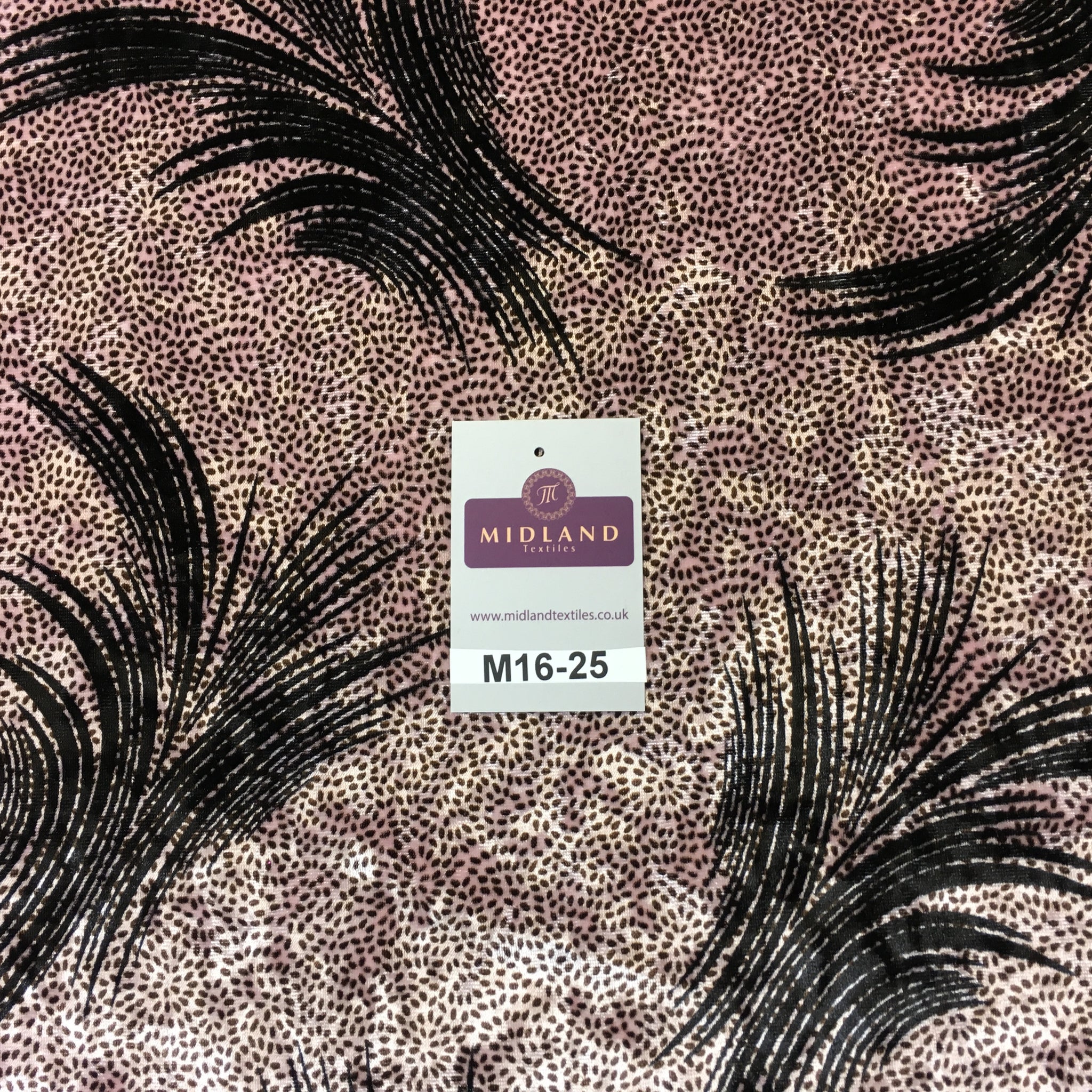 Rose Pink feathery Plant Velvet one way stretch dress fabric 58" wide M16-25 - Midland Textiles & Fabric