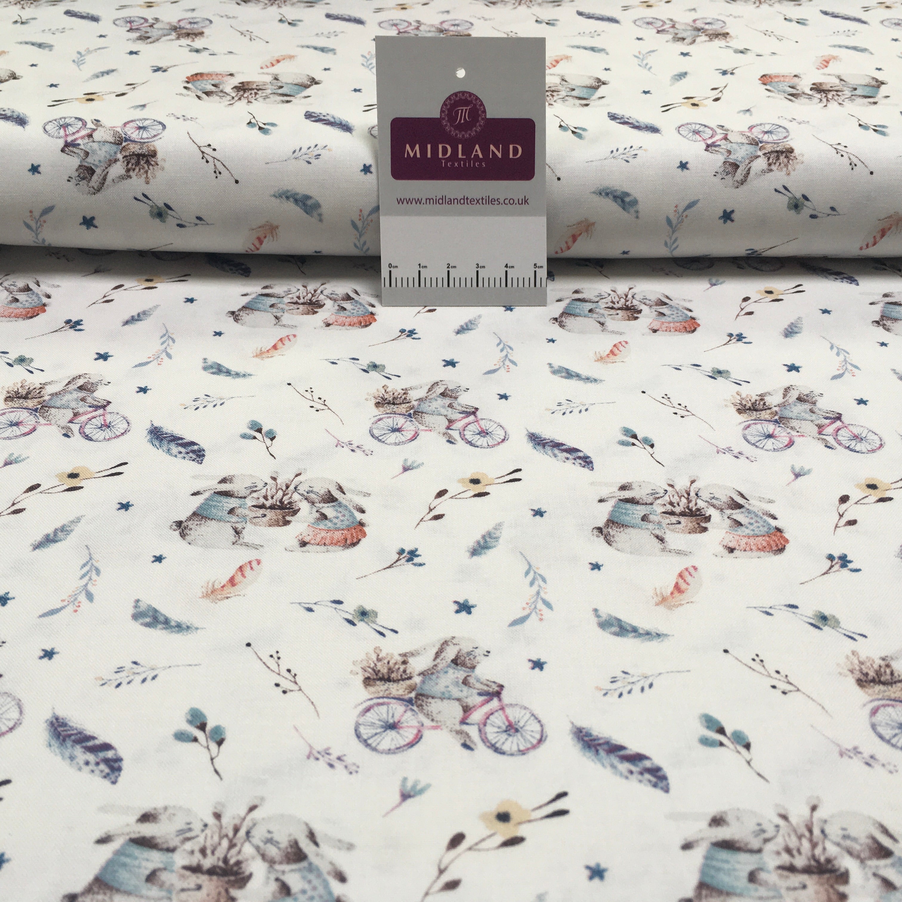 Bicycle bunny printed Korean 100% cotton Patchwork craft mask Fabric MD1418 Mtex