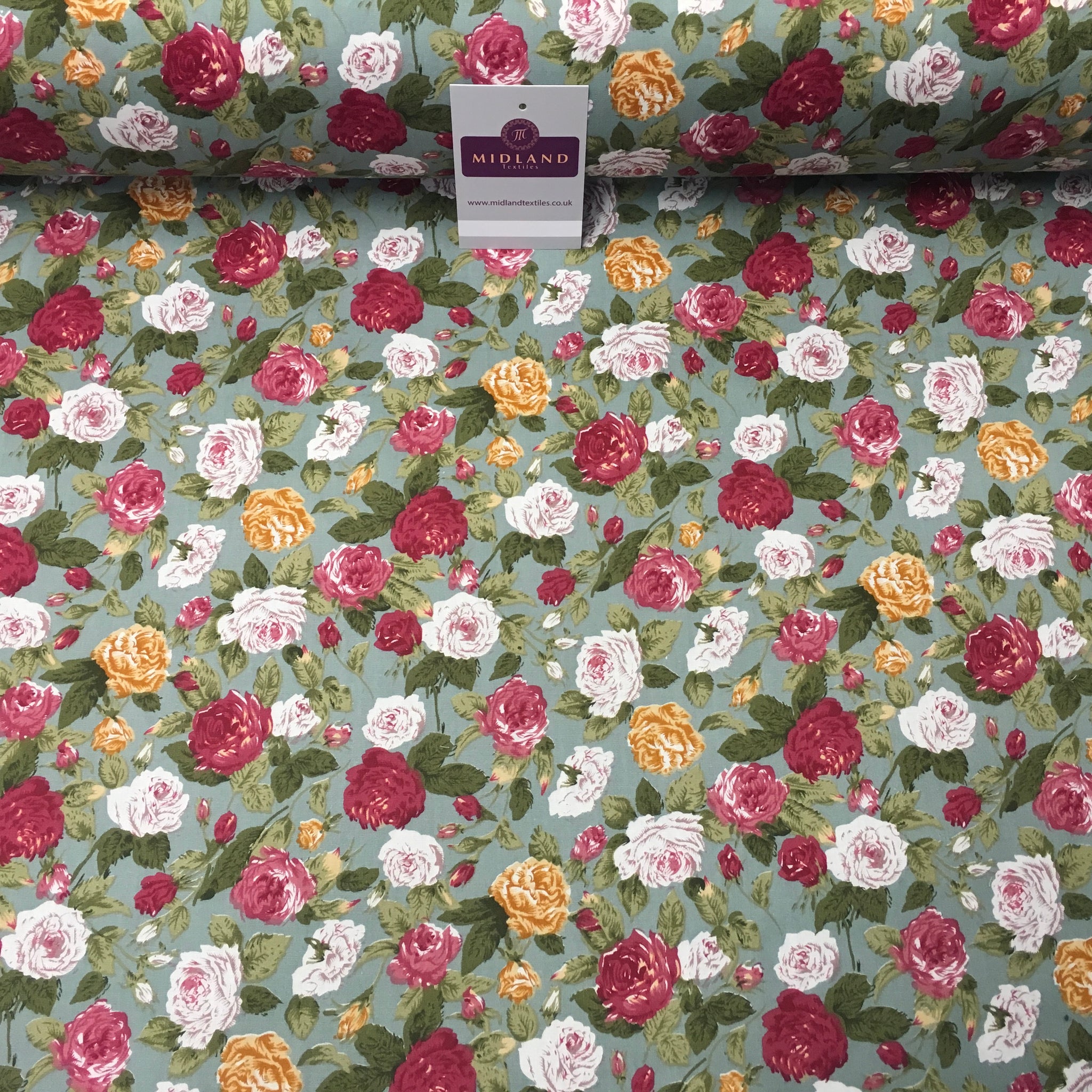 Floral Vintage Shabby Chic Printed 100% Cotton Fabric 58" Wide MA911 Mtex
