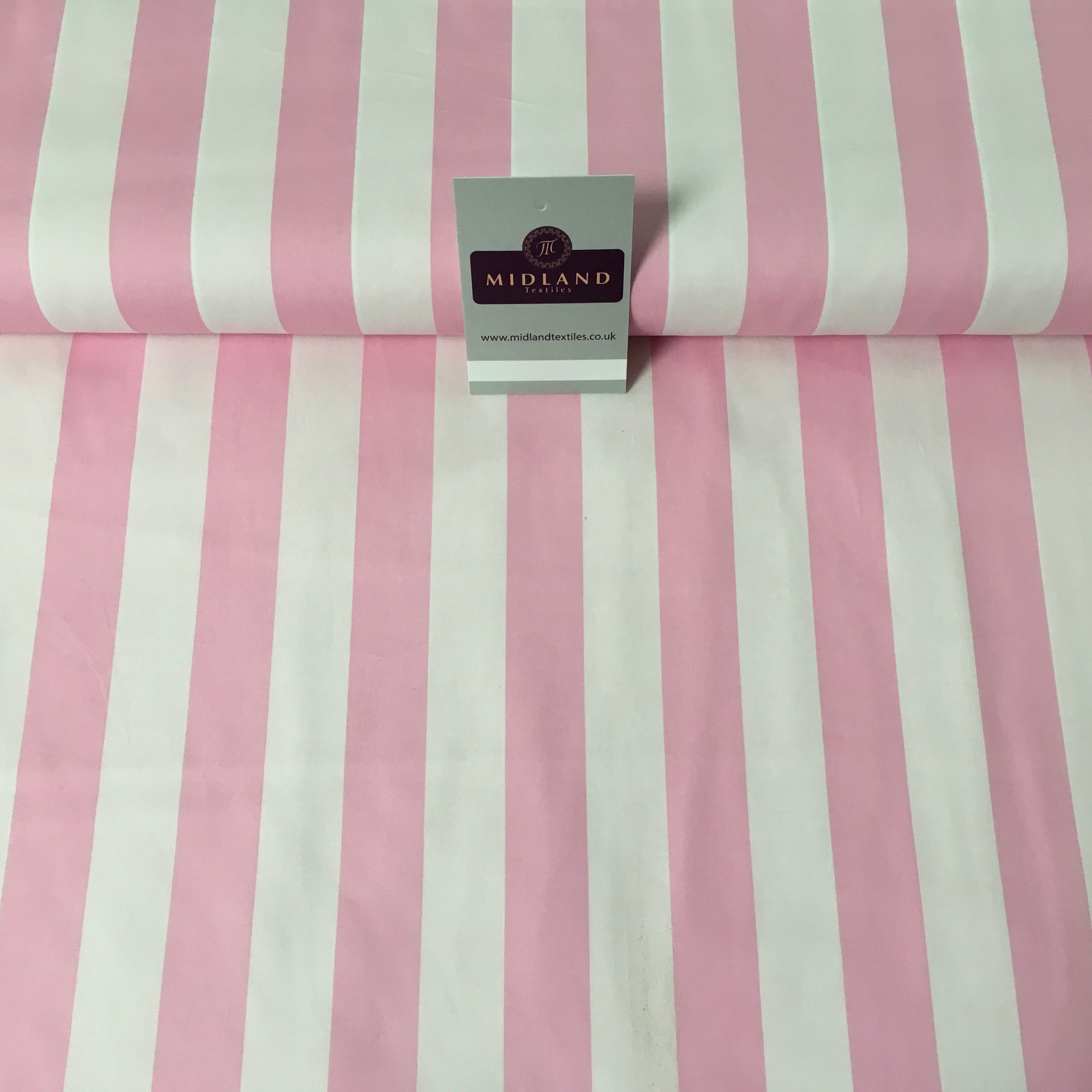 2.5cm Candy Stripped Cotton Poplin shirting, dress Fabric 44' wide MK898 Mtex