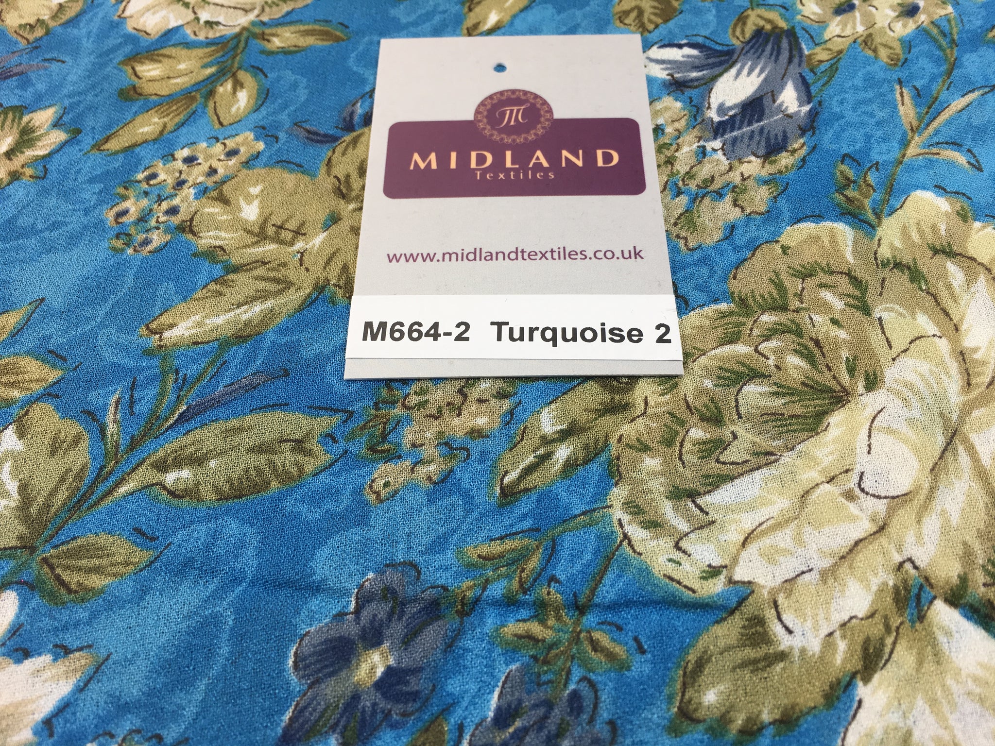 Lightweight Floral Printed Rayon Crepe dress fabric 39" wide M664 - Midland Textiles & Fabric