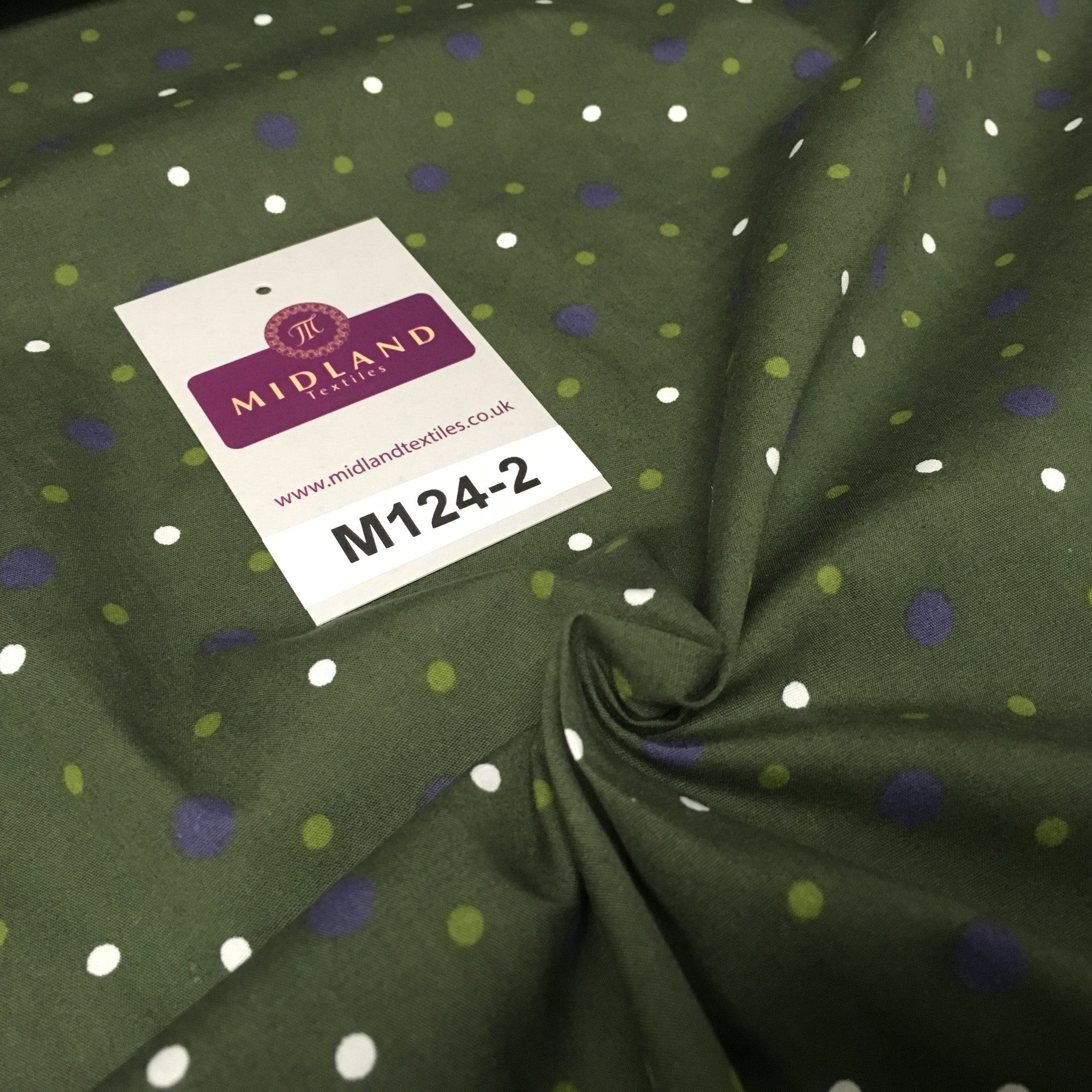 Multi coloured Polka Dot & Spot 100% Cotton Poplin Fabric 58" Wide M124 - Midland Textiles & Fabric