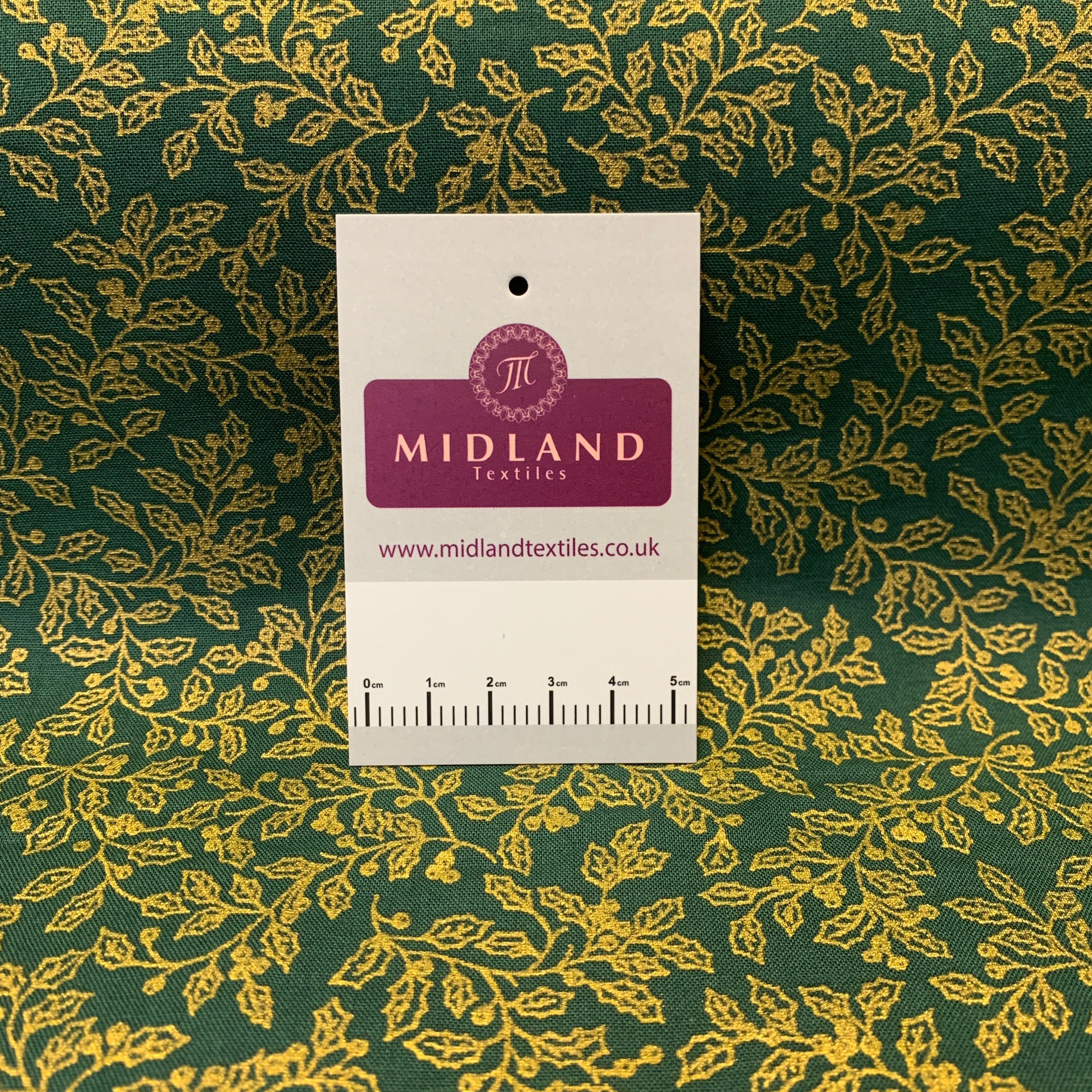 Christmas Gold Foil Printed 100% Cotton Fabric  MD1468 Mtex