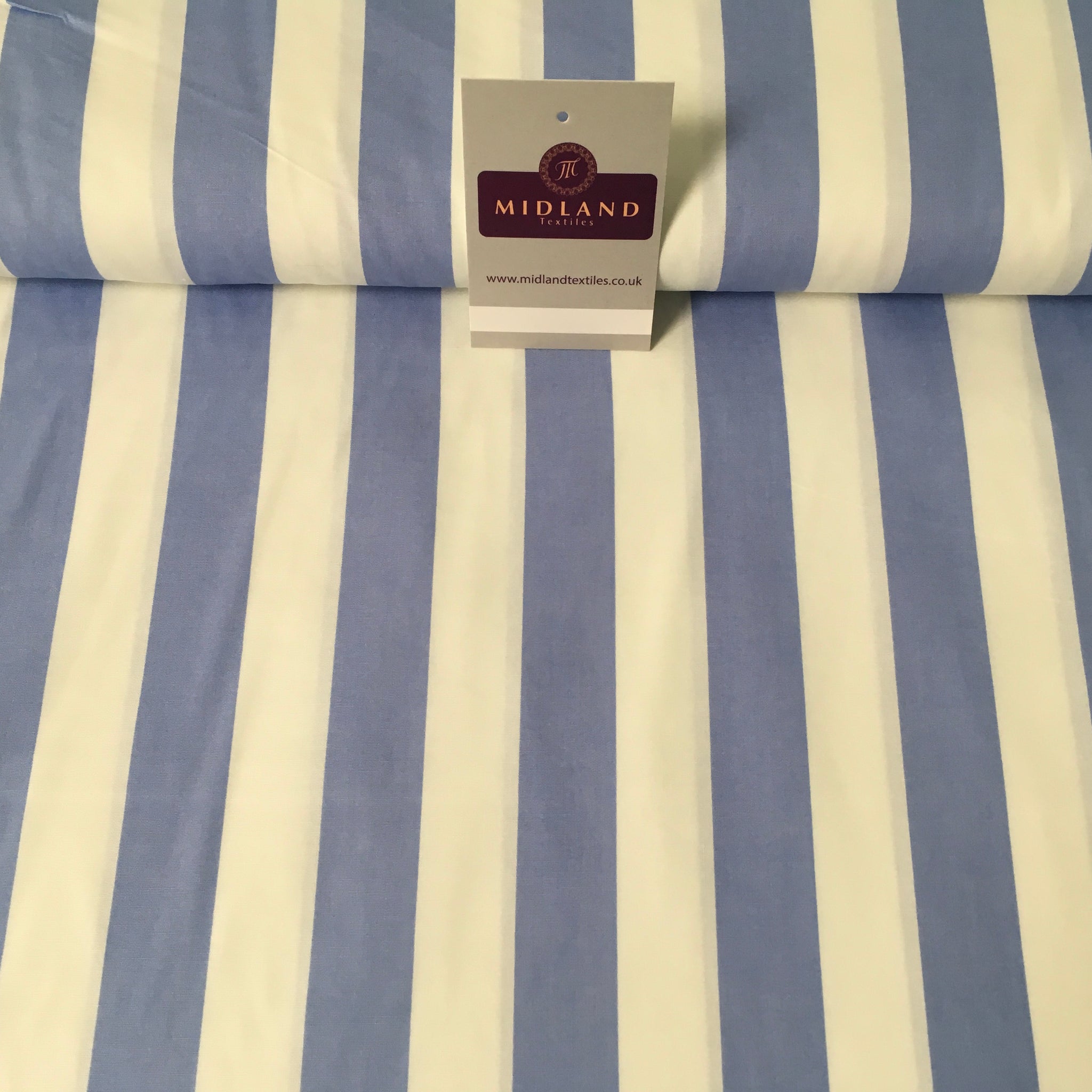 2.5cm Candy Stripped Cotton Poplin shirting, dress Fabric 44" wide MK898 Mtex