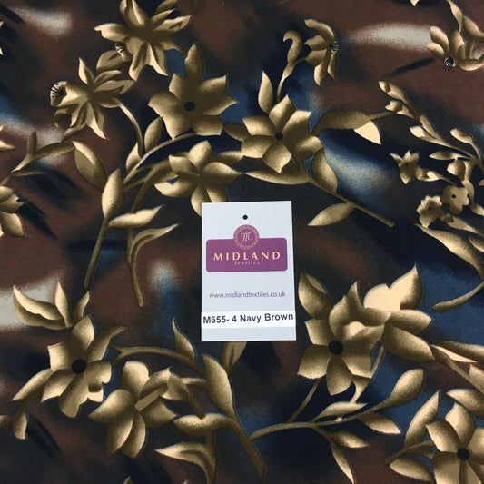 Floral two tonal Shaded peach crepe polyester dress fabric 58" M655 Mtex - Midland Textiles & Fabric